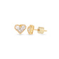 AC Heart Earrings with Zircon Gemstone