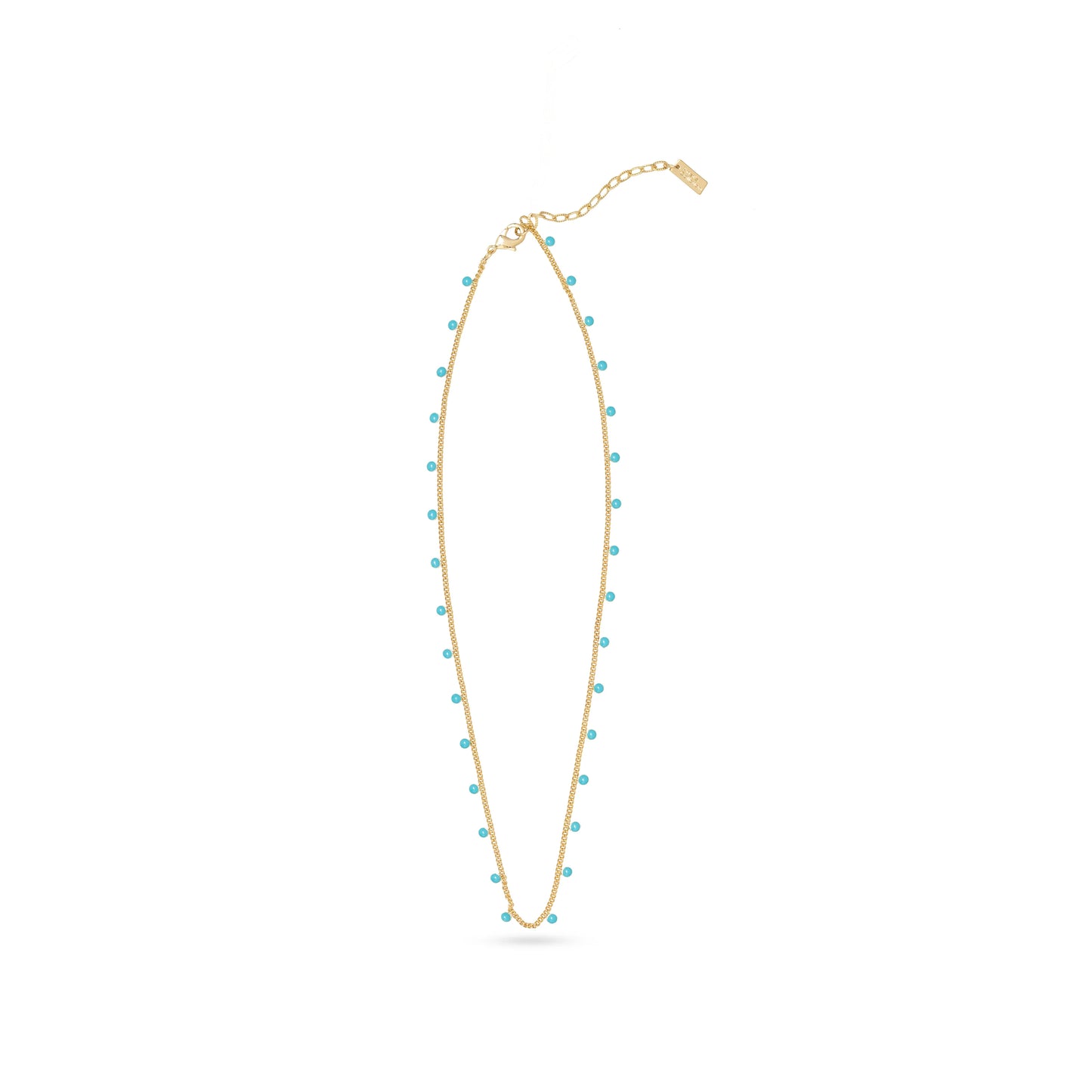 Heart-Shaped Turquoise Necklace with Zircon Gemstones