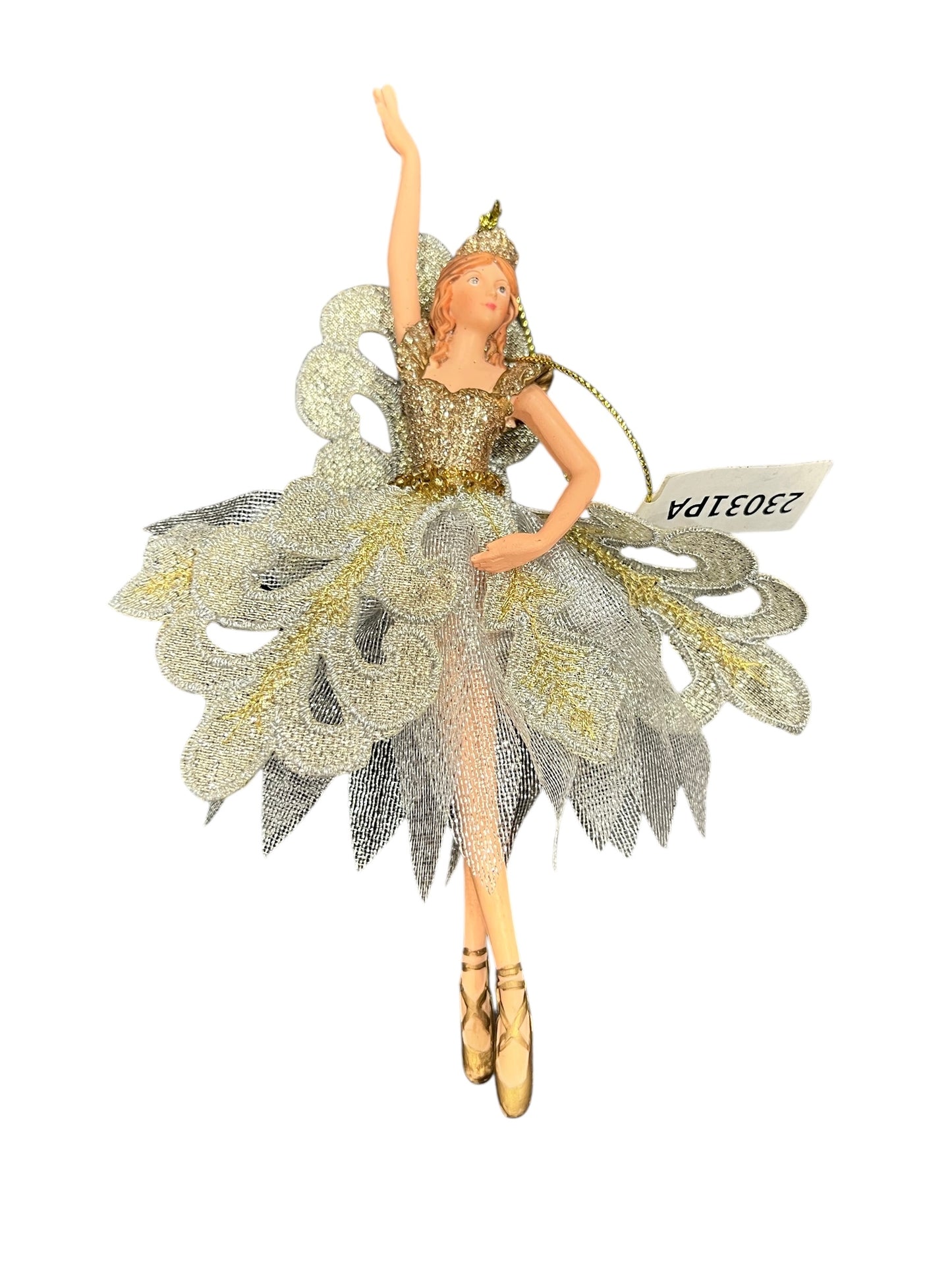 Gold and Silver ballet Girl Ornament