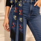 Printed Fringed Detail Scarf: 15 / One Size