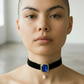 Dark Blue Square Stone Choker
