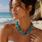Bahama Blue Beaded Necklace