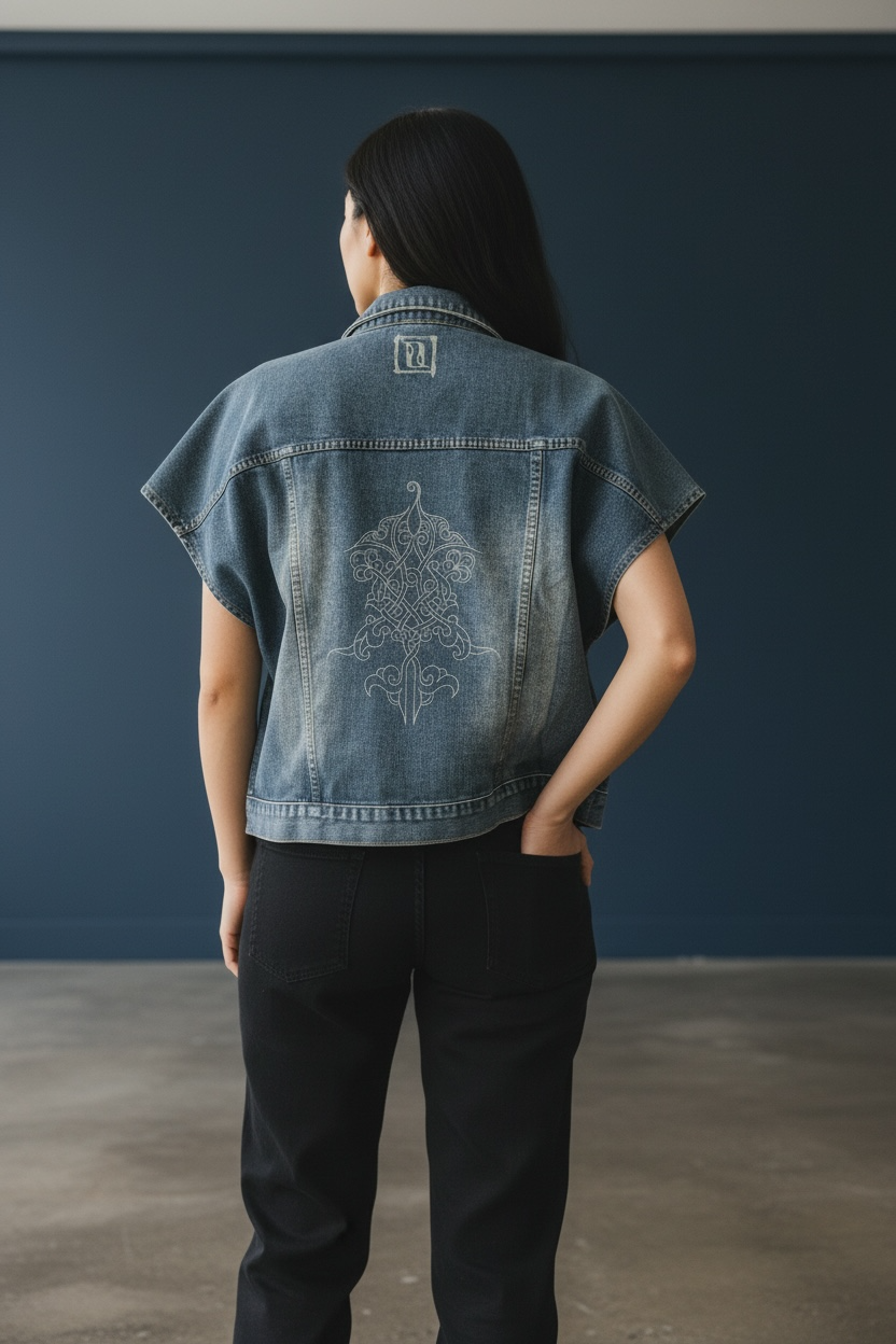 Sleeveless Loose Denim Jacket