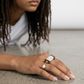 Leather & Pearl Statement Ring