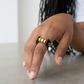 Pearl and Gold Leather Ring