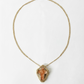 Agate Cross Necklace with18k gold-filled wirework