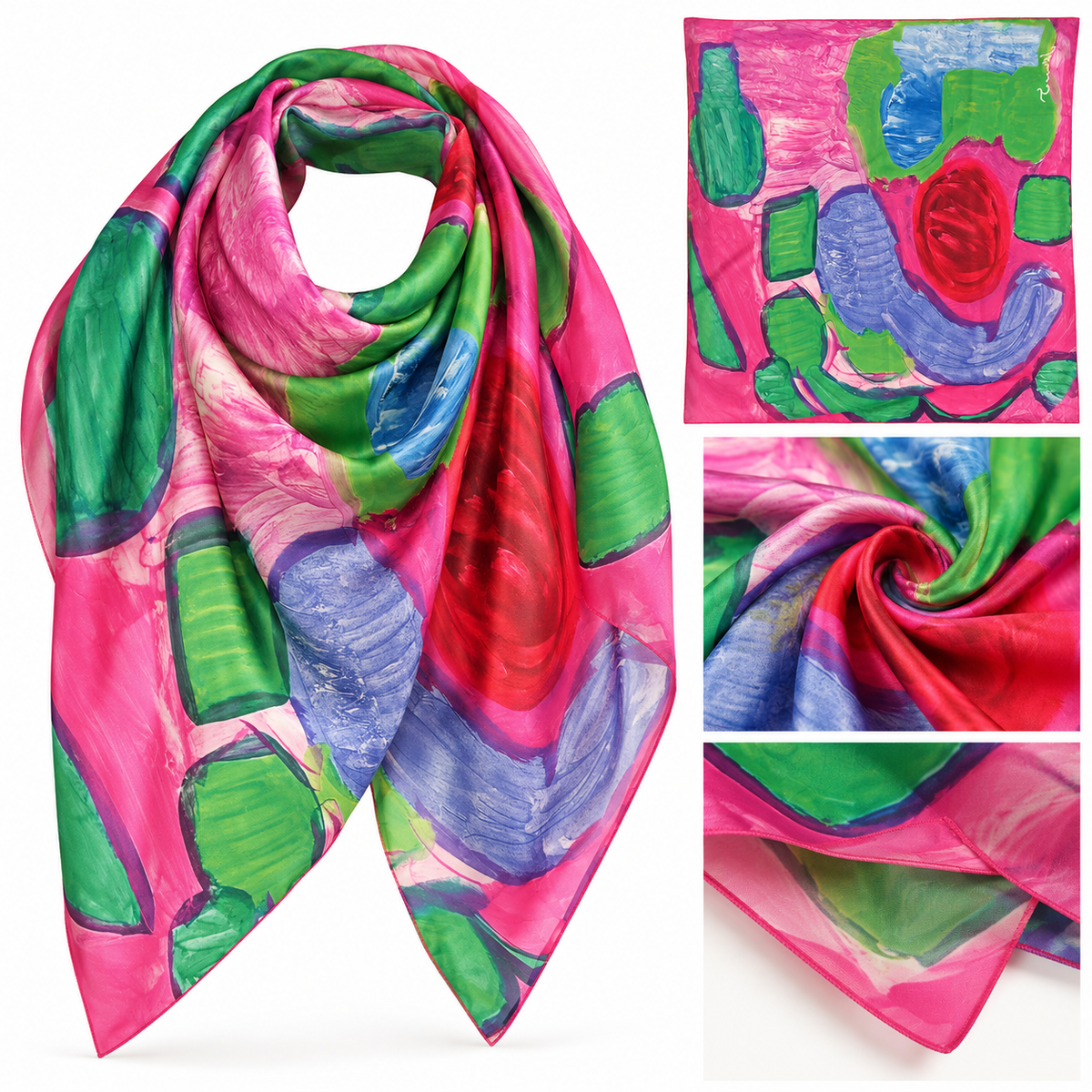 Vibrant Expressions Abstract Art Scarf