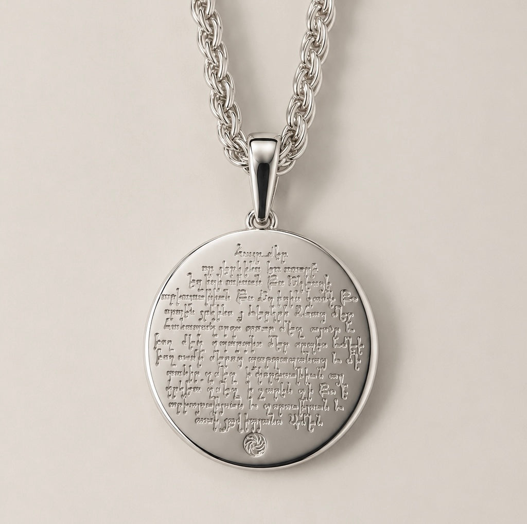 Armenian Heritage Reversible Clover Medallion Necklace – Hayr Mer Prayer Pendant (Unisex)