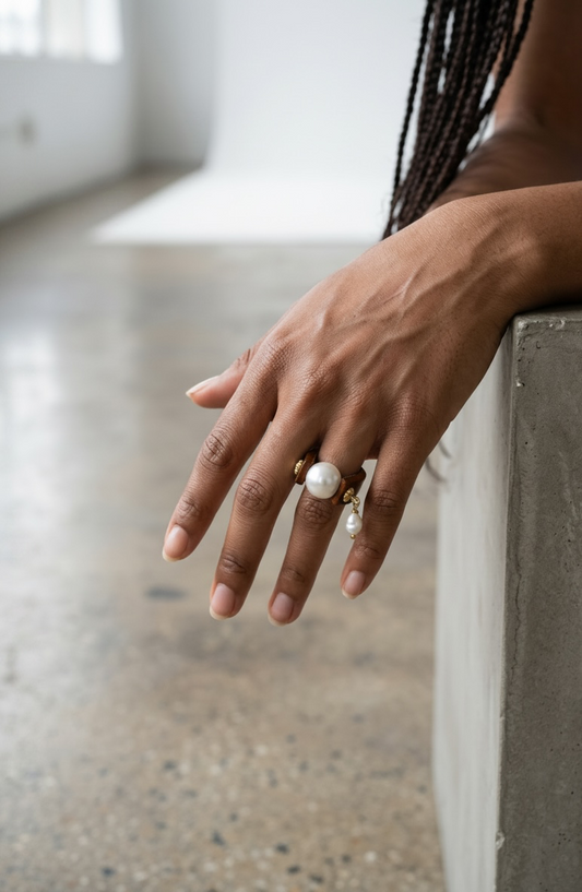 Natural Round Pearl Ring