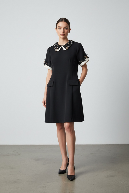 Handmade Floral Beaded Elegant Dress for Women