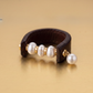 Pearl and Gold Leather Ring