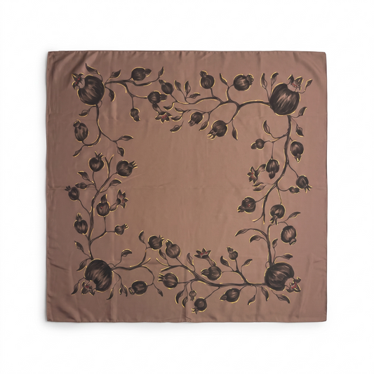 Batik Pomegranate Silk Scarf square