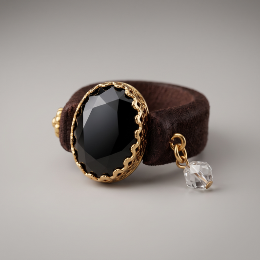 Black Oval Stone Ring