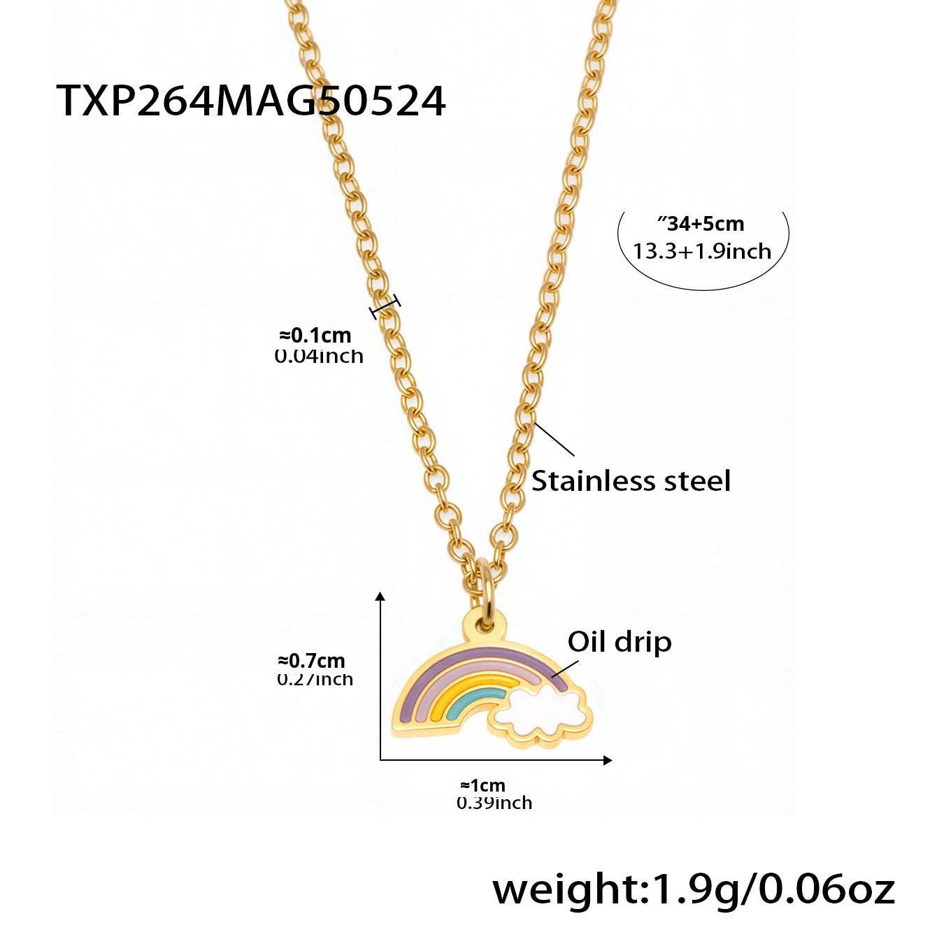 Rainbow Charm Necklace