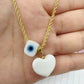 Evil Eye Heart Charm Necklace