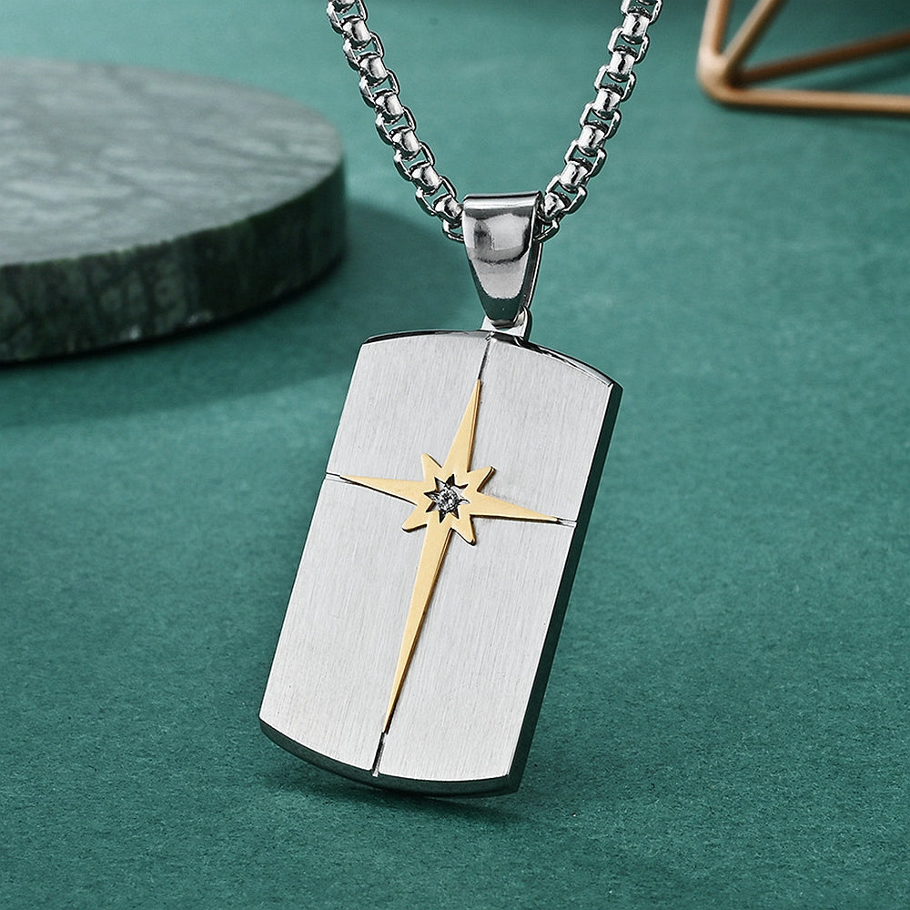 North Star Cross Pendant Necklace