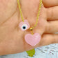 Evil Eye Heart Charm Necklace