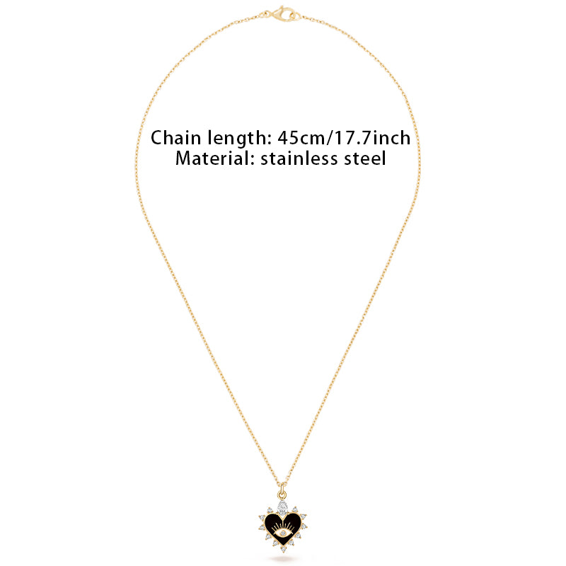 Evil Eye Heart Halo Necklace