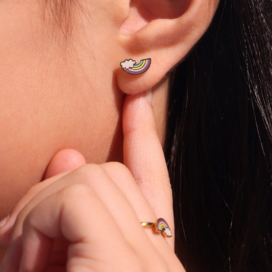 Rainbow Stud Earrings