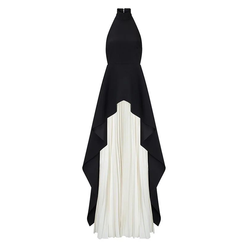 Elegant Halter Irregular Top & Maxi Skirt Set