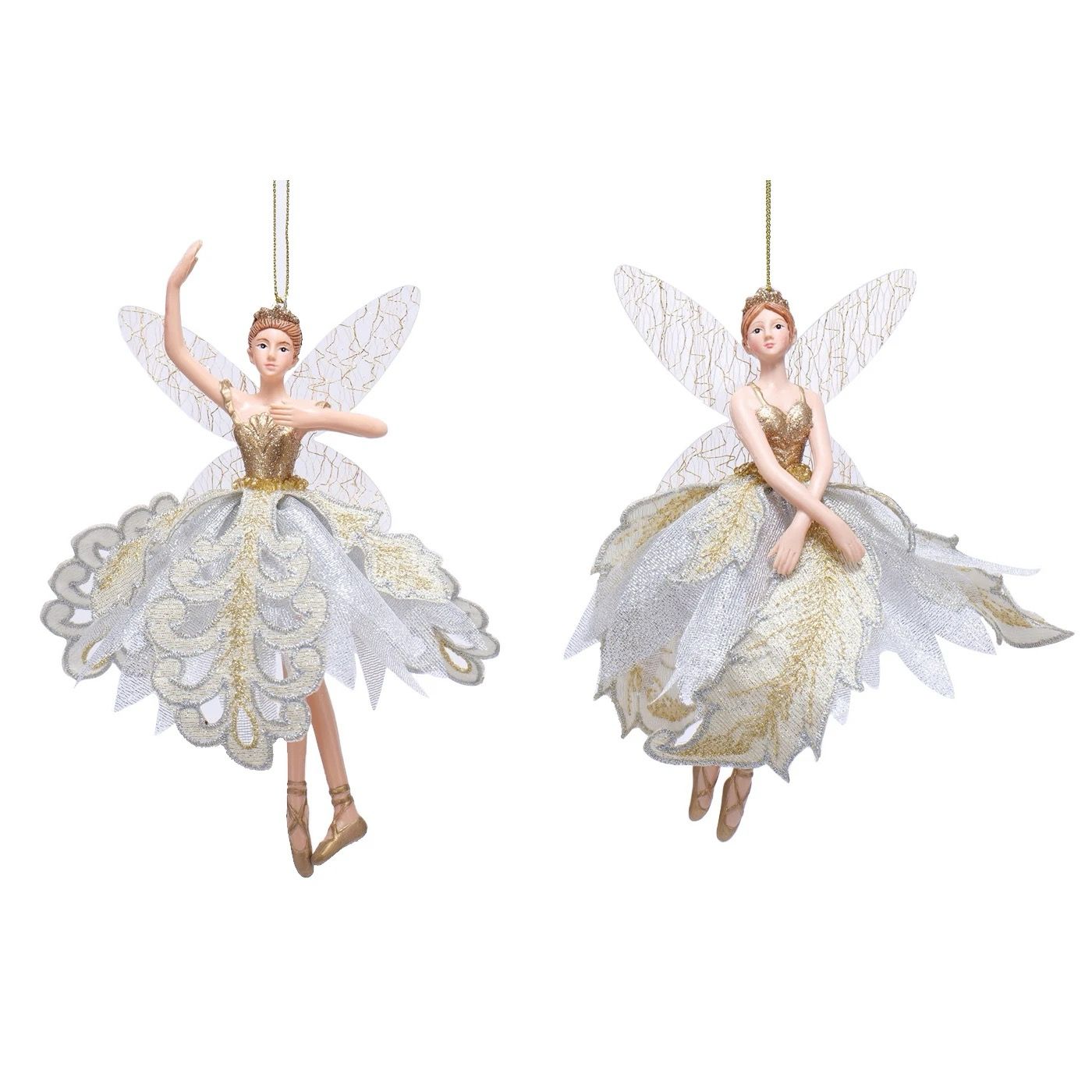 Gold and Silver Fairy Girl Ornament