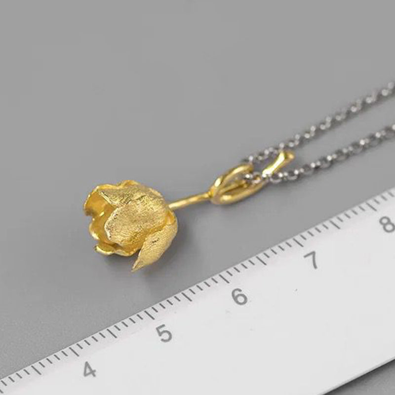 Delicate Tulip Pendant Necklace