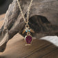 Gilded Pomegranate Necklace with Gemstones