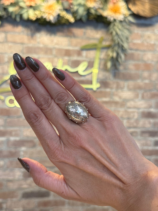 Textured Silver Dome Ring