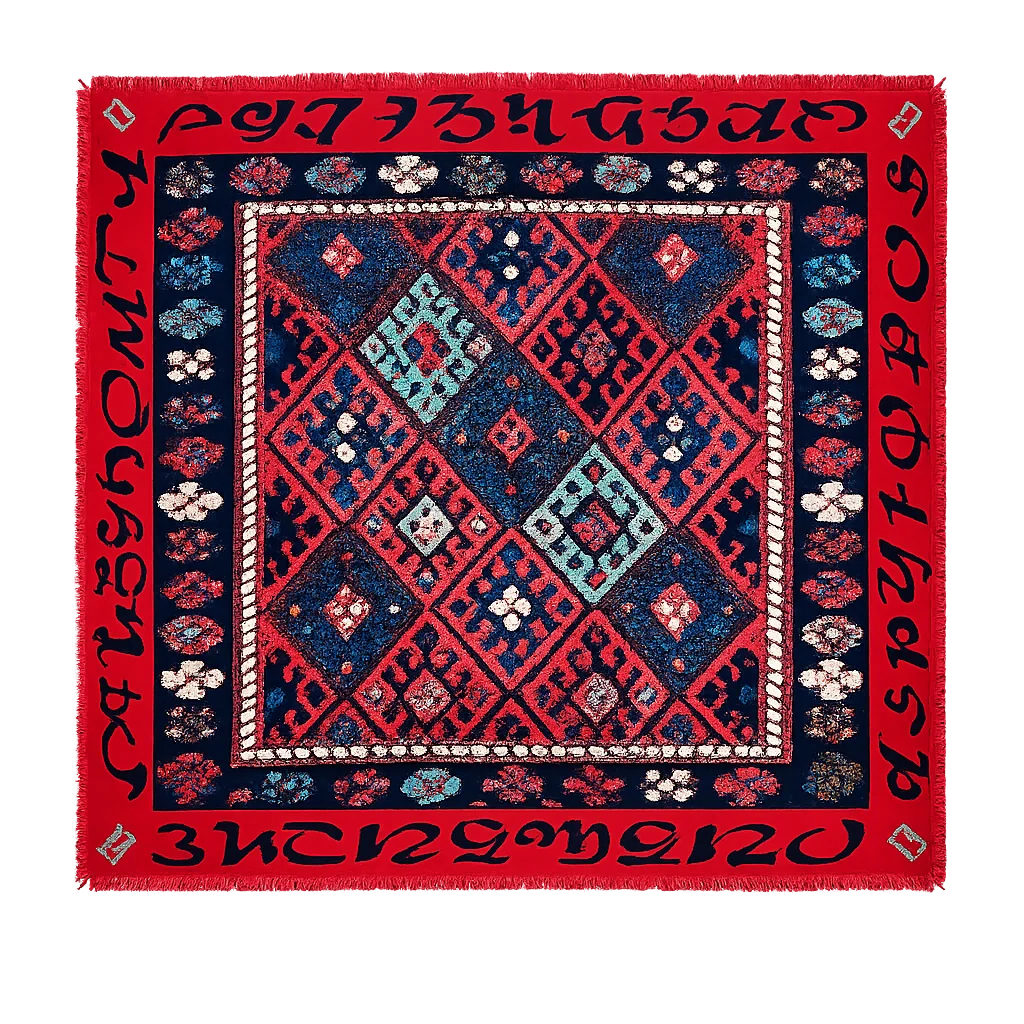 Armenian Alphabet #4 Silk Square scarf