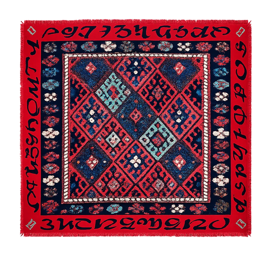 Armenian Alphabet #4 Silk Square scarf