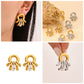 Two-Tone Fringe Pearl Drop Earrings