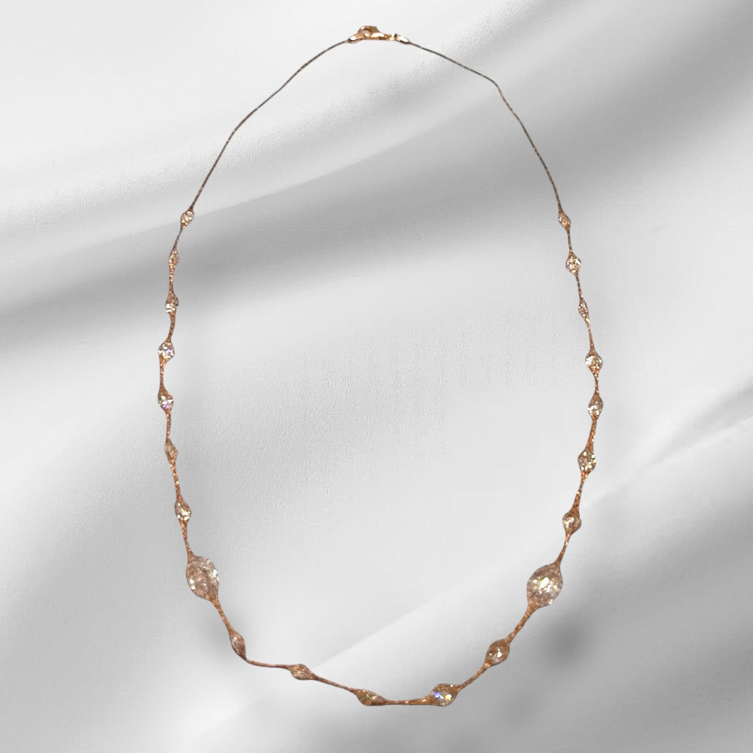 Rose Gold Mesh Short Necklace