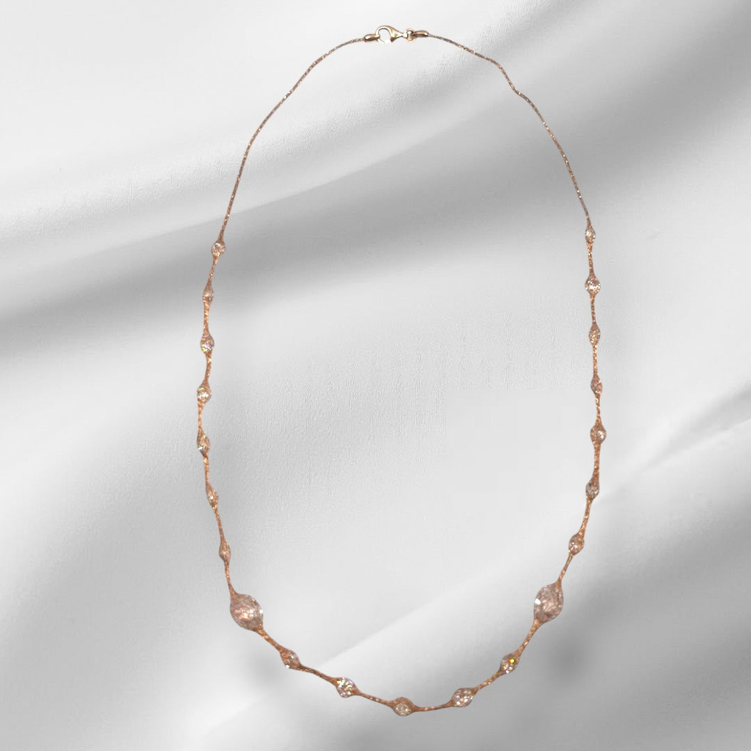 Rose Gold Mesh Short Necklace