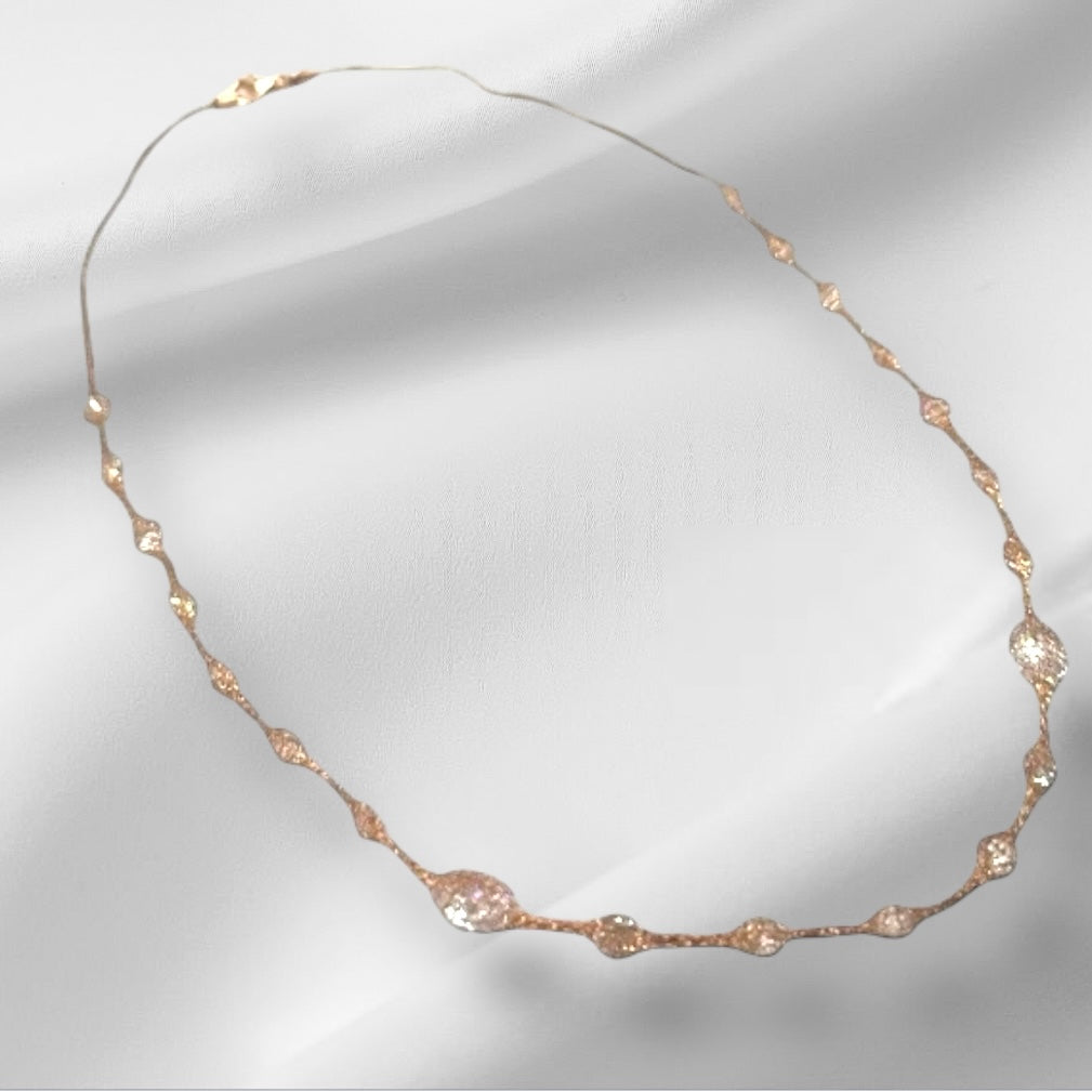 Rose Gold Mesh Short Necklace