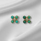 Turquoise Pearl Glory Cross Stud Earrings