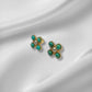 Turquoise Pearl Glory Cross Stud Earrings