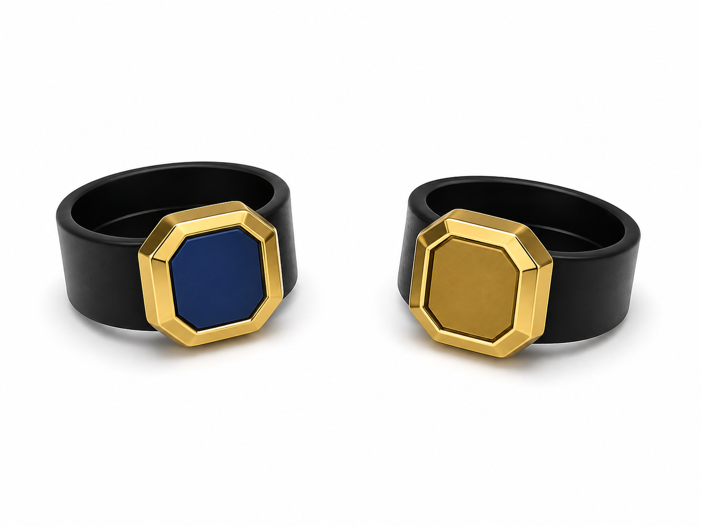 Wide Black Band Rings