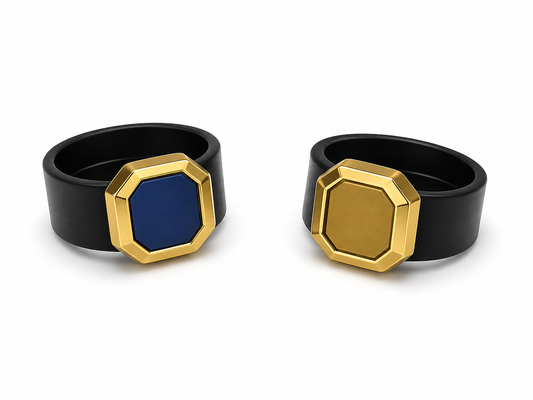 Wide Black Band Rings
