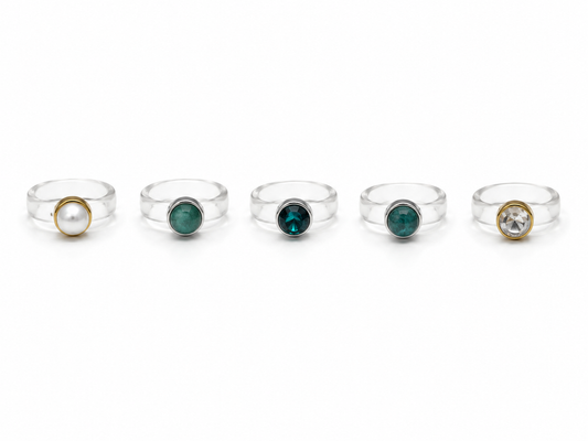 Clear Band Rings