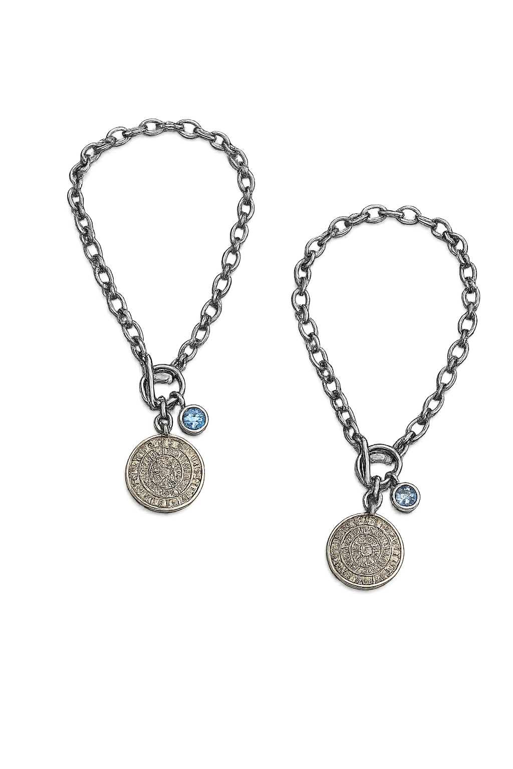 Silver pendant chain with gem