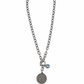 Silver pendant chain with gem