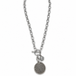 Silver pendant chain with gem
