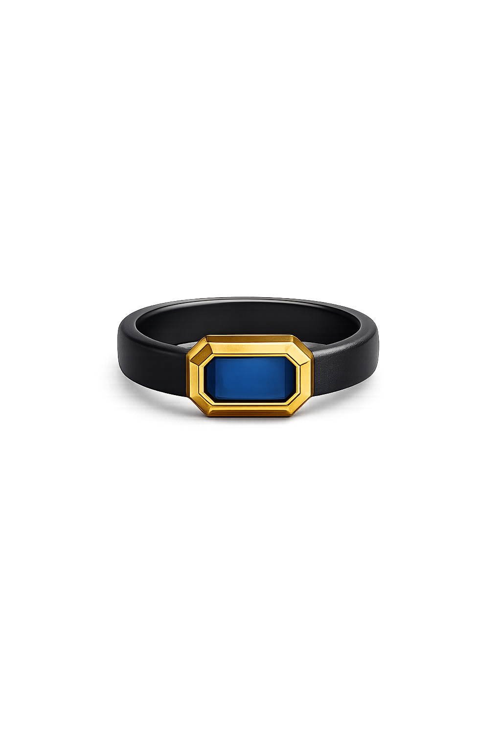 Black band gem rings