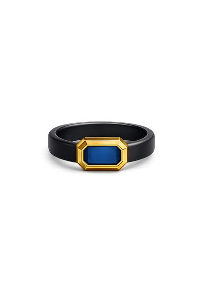 Black band gem rings