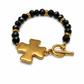 Black Crystal Cross Bracelet