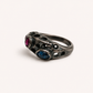 Blue & Garnet Statement Ring