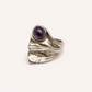Amethyst & Blue Sapphire Sculptural Statement Ring