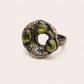 Peridot Open Circle Statement Ring
