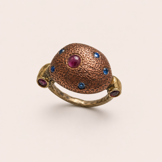 Ruby & Blue Sapphire Statement Ring