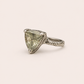 Trillion Cut Light Green Gemstone Ring